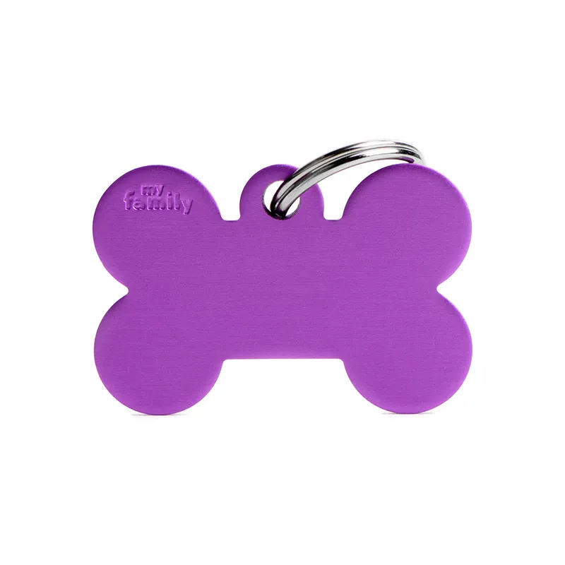 MY FAMILY Basic Big Bone Aluminum Tag purple Hundemarke Online Kaufen